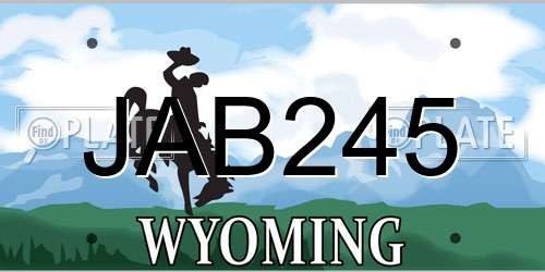JAB245 Wyoming License Plate