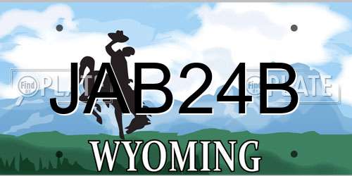 JAB24B Wyoming License Plate