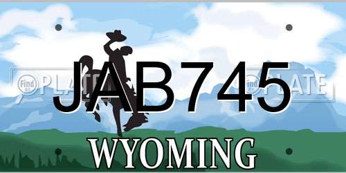 JAB745 Wyoming License Plate