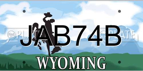 JAB74B Wyoming License Plate