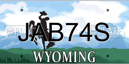 JAB74S Wyoming License Plate