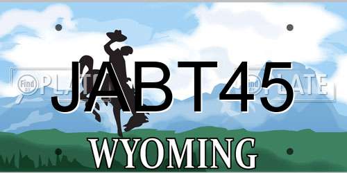 JABT45 Wyoming License Plate
