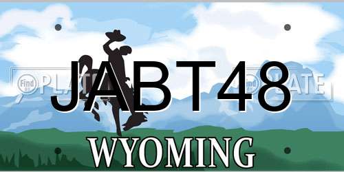 JABT48 Wyoming License Plate