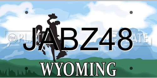 JABZ48 Wyoming License Plate