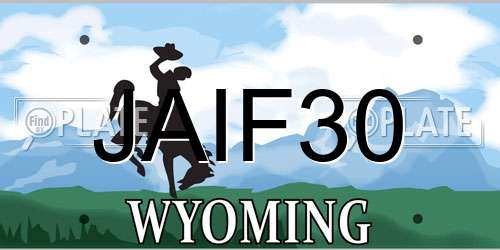 JAIF30 Wyoming License Plate