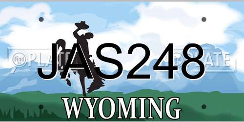 JAS248 Wyoming License Plate