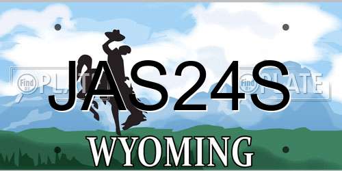 JAS24S Wyoming License Plate
