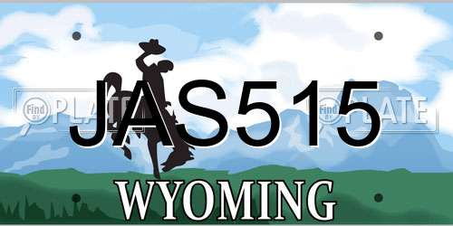 JAS515 Wyoming License Plate