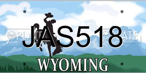 JAS518 Wyoming License Plate