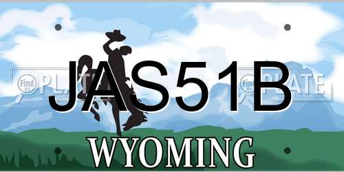 JAS51B Wyoming License Plate