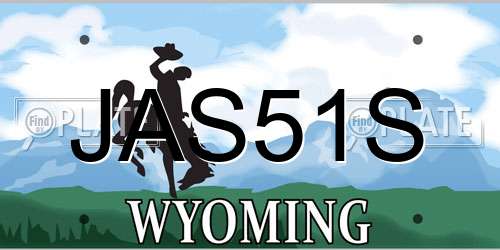 JAS51S Wyoming License Plate