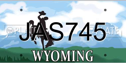 JAS745 Wyoming License Plate