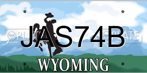 JAS74B Wyoming License Plate