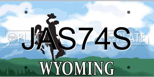 JAS74S Wyoming License Plate