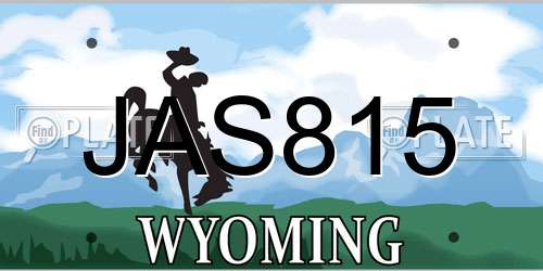 JAS815 Wyoming License Plate