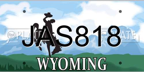 JAS818 Wyoming License Plate