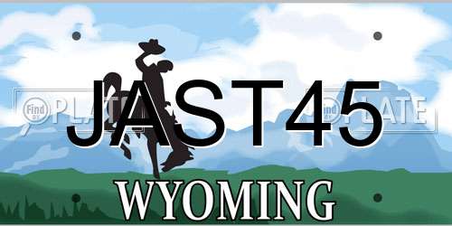 JAST45 Wyoming License Plate