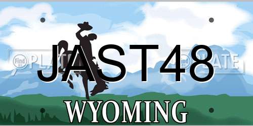 JAST48 Wyoming License Plate