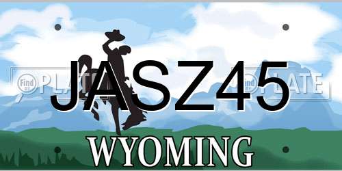 JASZ45 Wyoming License Plate