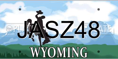 JASZ48 Wyoming License Plate