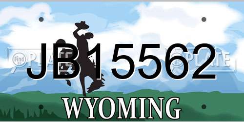JB15562 Wyoming License Plate