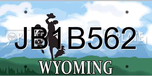 JB1B562 Wyoming License Plate