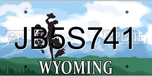 JB5S741 Wyoming License Plate