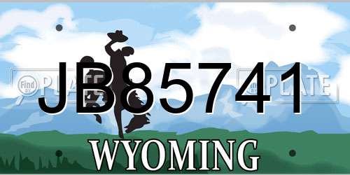 JB85741 Wyoming License Plate