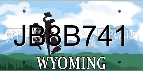 JB8B741 Wyoming License Plate