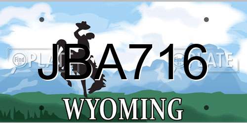 JBA716 Wyoming License Plate