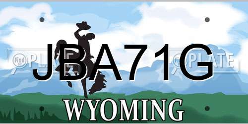 JBA71G Wyoming License Plate