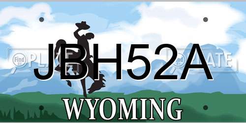 JBH52A Wyoming License Plate