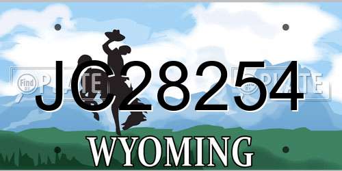 JC28254 Wyoming License Plate