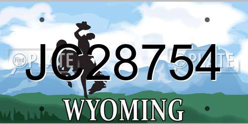 JC28754 Wyoming License Plate