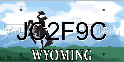 JC2F9C Wyoming License Plate