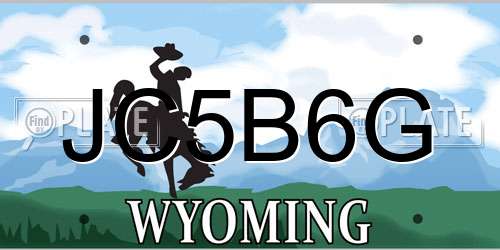JC5B6G Wyoming License Plate