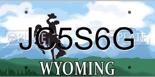 JC5S6G Wyoming License Plate