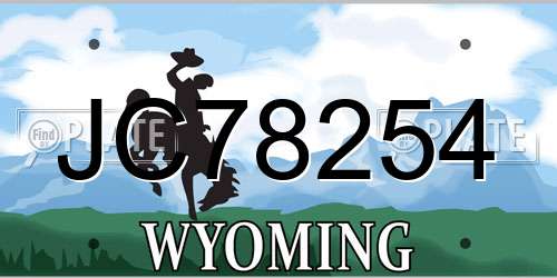 JC78254 Wyoming License Plate