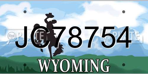 JC78754 Wyoming License Plate