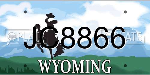 JC8866 Wyoming License Plate