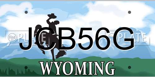 JCB56G Wyoming License Plate