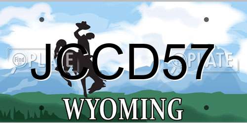 JCCD57 Wyoming License Plate