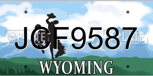 JCF9587 Wyoming License Plate