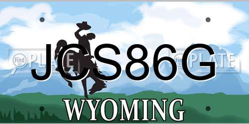 JCS86G Wyoming License Plate
