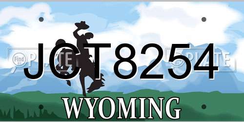 JCT8254 Wyoming License Plate