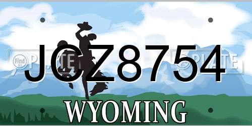 JCZ8754 Wyoming License Plate