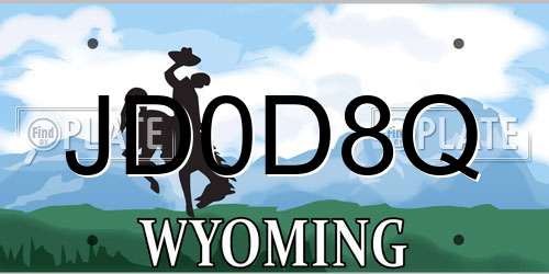 JD0D8Q Wyoming License Plate