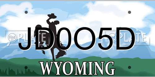 JD0O5D Wyoming License Plate