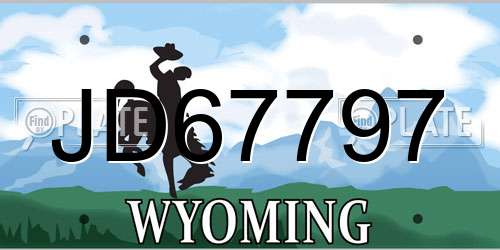 JD67797 Wyoming License Plate
