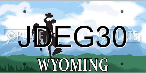 JDEG30 Wyoming License Plate